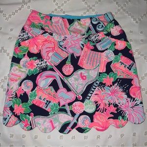 Lilly Pulitzer Fairway Print Scallop Skort - Size 0 NWOT